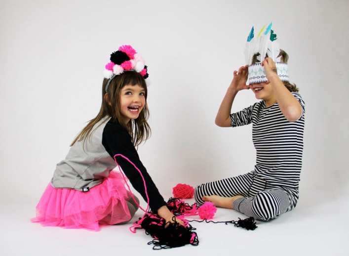 rubancollectif-DIY-carnaval19 couronne de pompons, couronne d'indien
