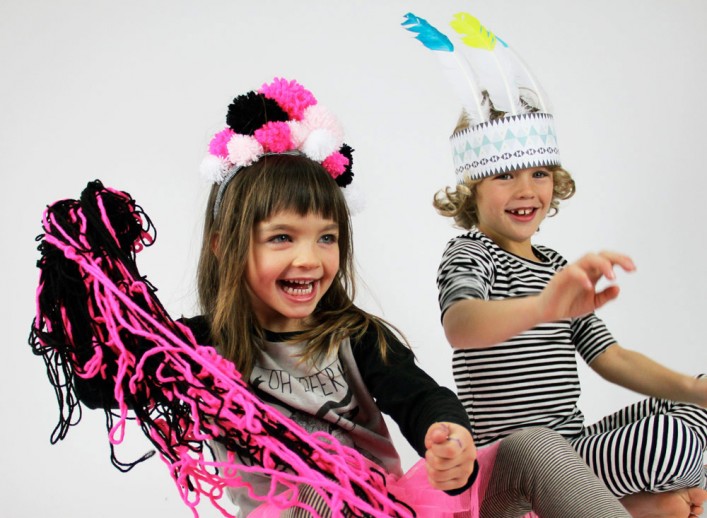 rubancollectif-DIY-carnaval21 couronne de pompons, couronne d'indien