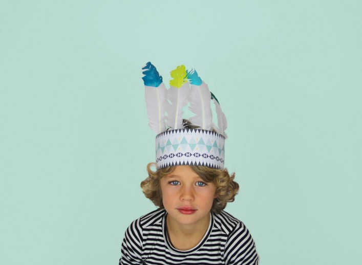 rubancollectif-DIY-carnaval4 couronne de pompons, couronne d'indien