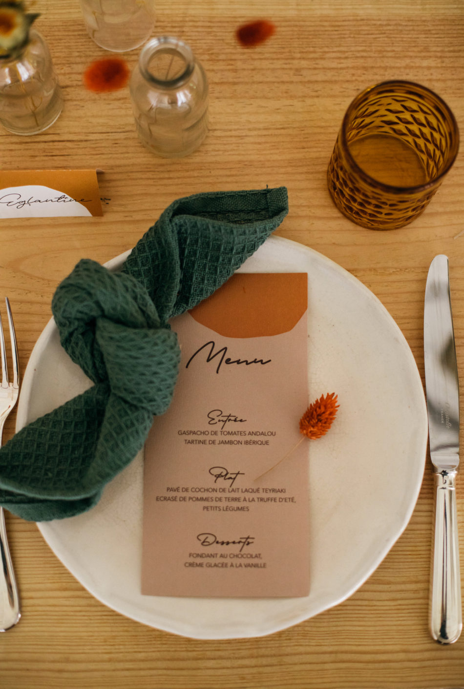 papeterie mariage menu 